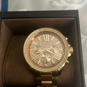 MK Gold Watch with diamond bezel